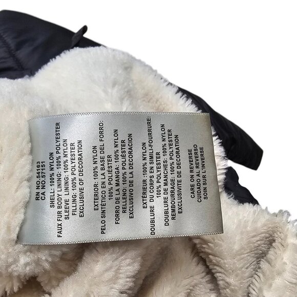 Levi's Womens Faux Shearling Lined Nylon Puffer Jacket, Black, Zip Up, Size S - Picture 4 of 9